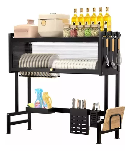 ESCURRIDOR ORGANIZADOR DE PLATOS CON TAPA