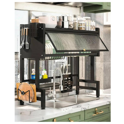 ESCURRIDOR ORGANIZADOR DE PLATOS CON TAPA