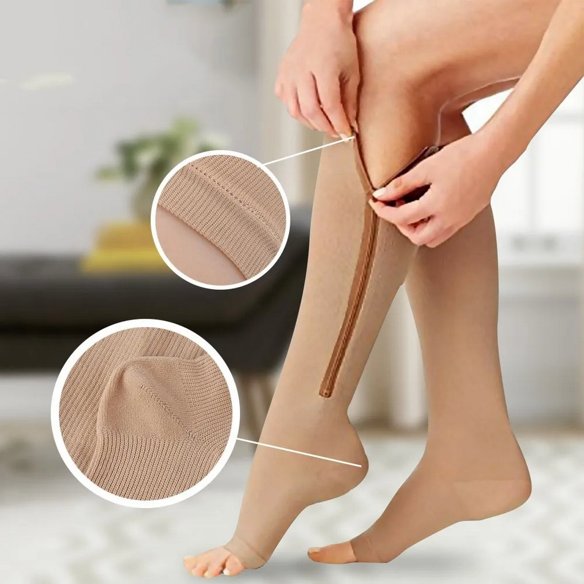 MEDIAS DE COMPRENSION ANTI-VARICES CON CIERRE