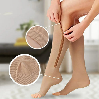 MEDIAS DE COMPRENSION ANTI-VARICES CON CIERRE