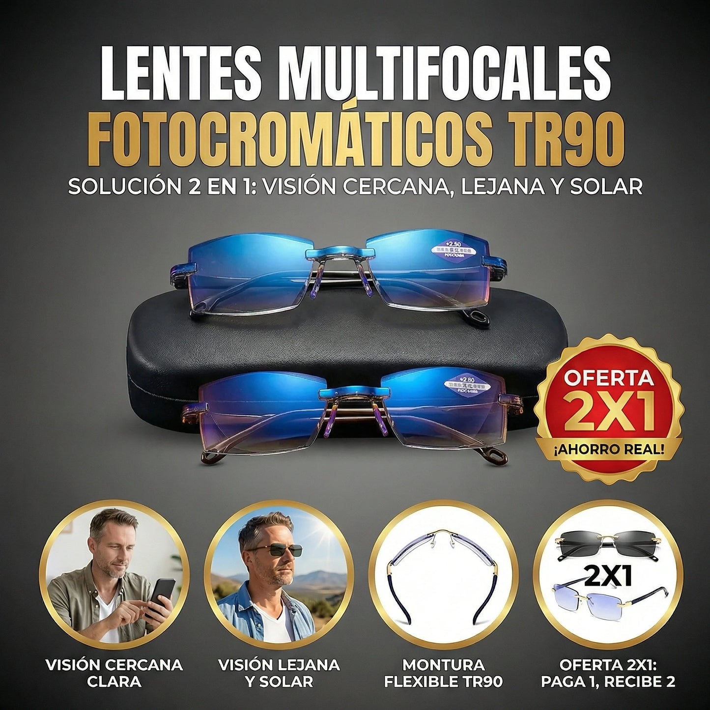 Lentes Multifocales TR90 - OFERTA 2X1 (T)