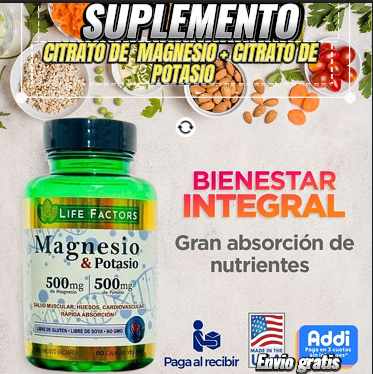 SUPLEMENTO DE CITRATO DE  MAGNESIO + CITRATO DE POTASIO 50% DESCUENTO