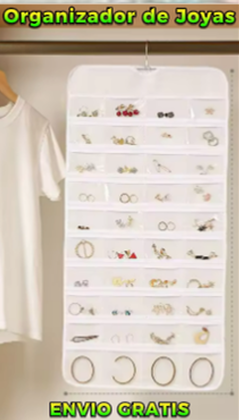 ORGANIZADOR DE JOYAS COLGANTE DOBLE CARA