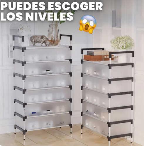 ZAPATERO 6 NIVELES CON TAPA + DE 18 PARES