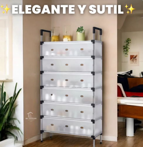 ZAPATERO 6 NIVELES CON TAPA + DE 18 PARES