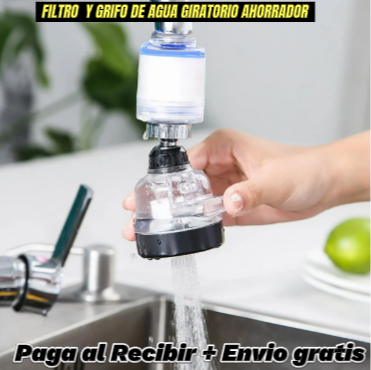 NUEVO FILTRO DE AGUA ADAPTADOR UNIVERSAL GIRATORIO 360 AHORRO DE AGUA