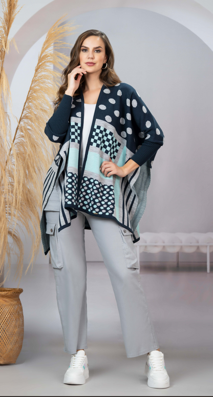 RUANA TEJIDA EN HILO DAMA