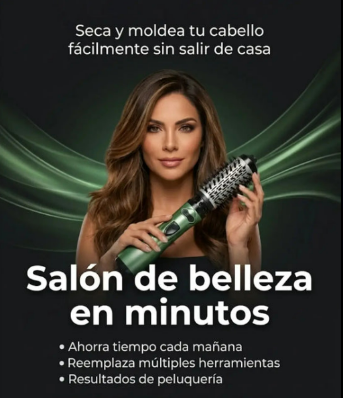 Cepillo secador giratorio doble cabezal