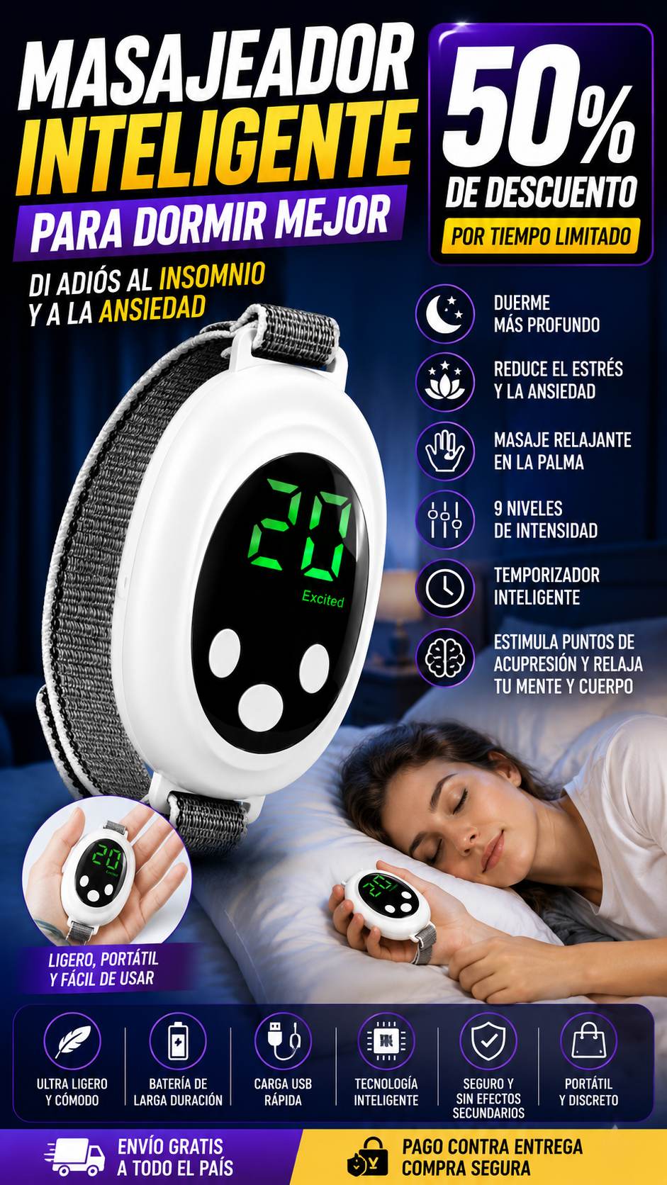 Masajeador Inteligente Dormir Insomnio