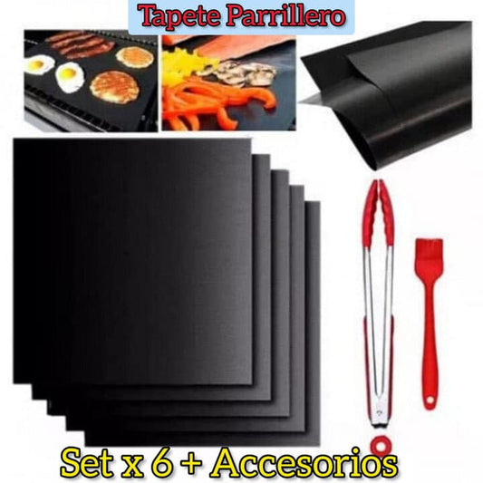 NUEVOS TAPETE PARRILLERO SET X6 + ACCESORIOS