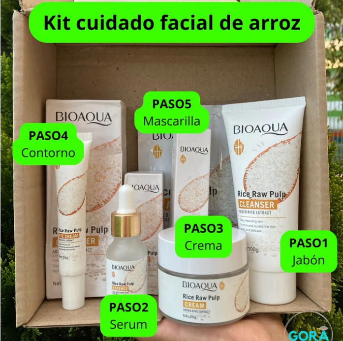 NUEVO KIT RUTINA FACIAL DE ARROZ X5